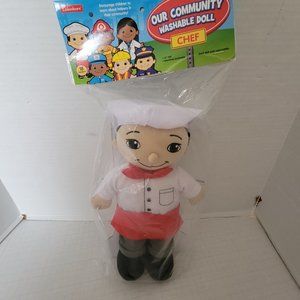 New Lakeshore Our Community Chef Plush Soft Sealed Washable Doll 12"